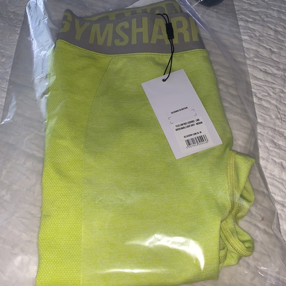 Gymshark Flex low rise leggings lime/grey NWT size M - Picture 16 of 16